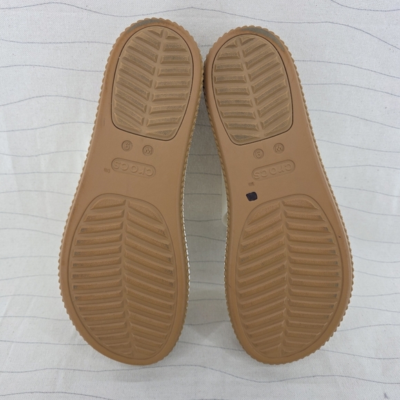 Crocs Womens Brooklyn Woven Buckle Chalk White Platform Sandals Shoes Size 9 - Picture 10 of 12